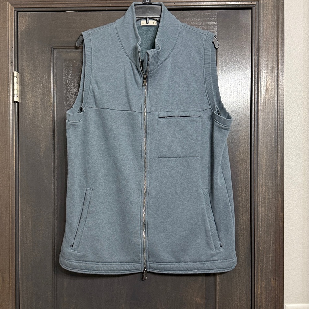 Tasc Performance Men's Vest Full Zip-Up Zipper Solid Gray Size Large‎ XL